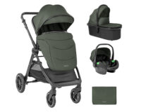 Комбинирана количка 3в1 с кош за новородено Ava Army Green