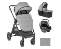 Комбинирана количка 3в1 с кош за новородено Ava Grey