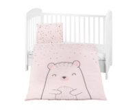 Бебешки спален комплект 3 части Bear with me Pink
