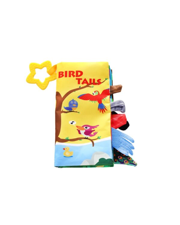 Образователна текстилна книжка с чесалка Bird tails