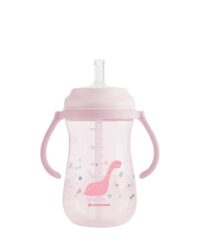 Чаша със силиконовa сламка 300мл Dino World Pink - Image 2