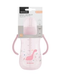 Чаша със силиконовa сламка 300мл Dino World Pink - Image 3