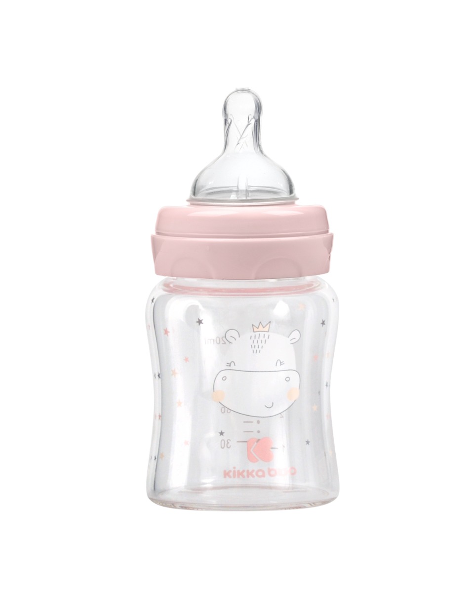 Шише стъклено 120мл Hippo Dreams Pink - Image 2