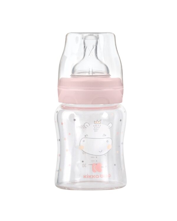 Шише стъклено 120мл Hippo Dreams Pink