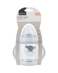 Чаша със силиконов накрайник 200мл Happy face Blue - Image 3
