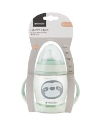Чаша със силиконов накрайник 200мл Happy face Mint - Image 3