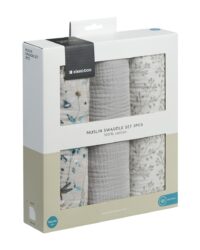 Комплект 3 бр муселинови пелени 100х100 см Dreamy Fields Grey - Image 2