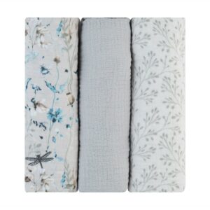 Комплект 3 бр муселинови пелени 100х100 см Dreamy Fields Grey