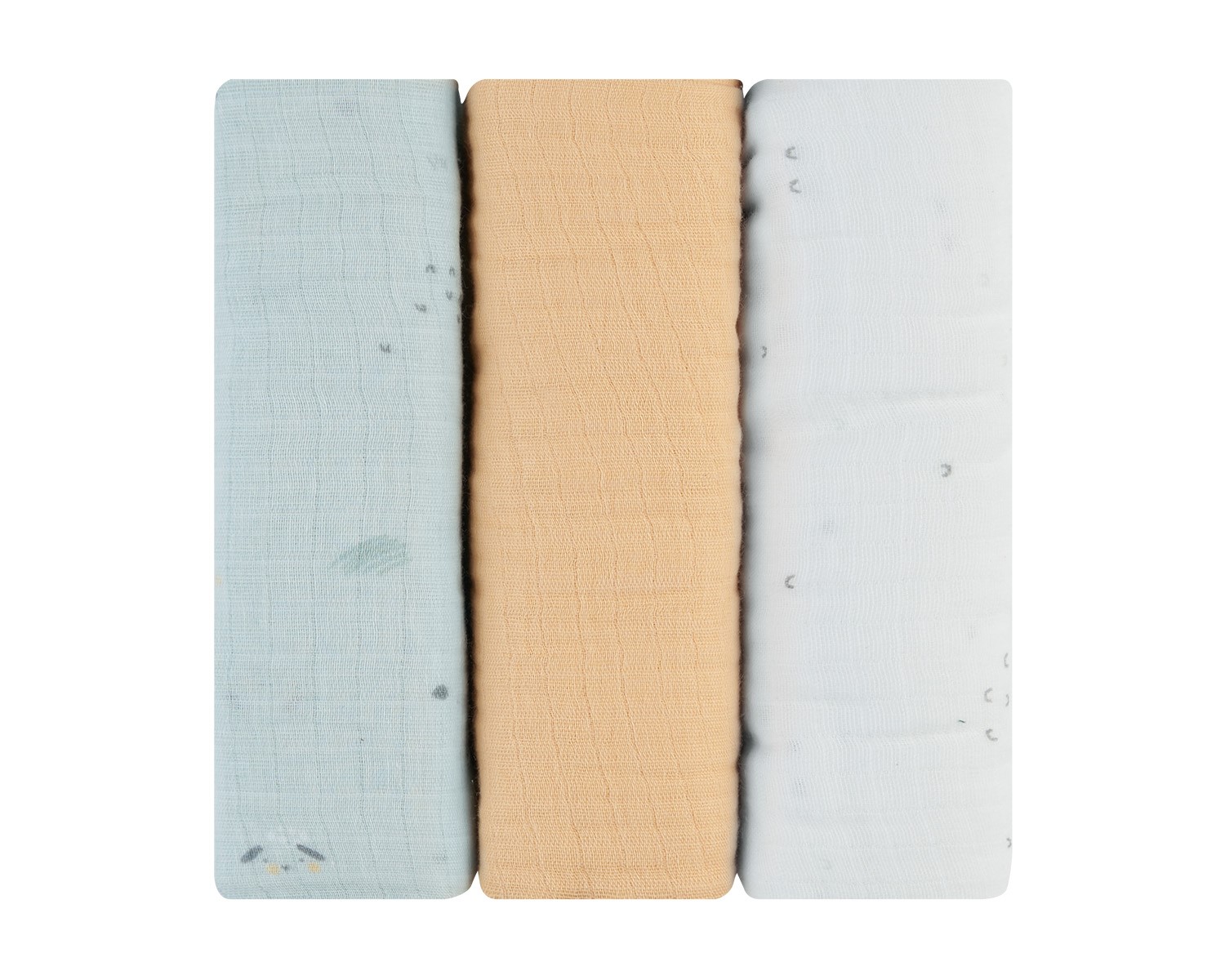 Комплект 3 бр муселинови пелени 75х75 см Sleepy Sheep