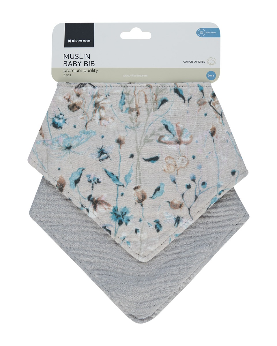 Комплект 2 бр муселинов лигавник Dreamy Fields Grey