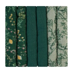 Комплект 6 бр муселинови кърпички 30х30 см Secret Garden Green