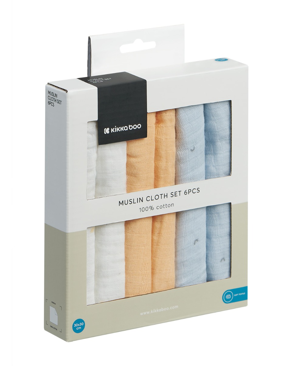 Комплект 6 бр муселинови кърпички 30х30 см Stripy Friends - Image 2