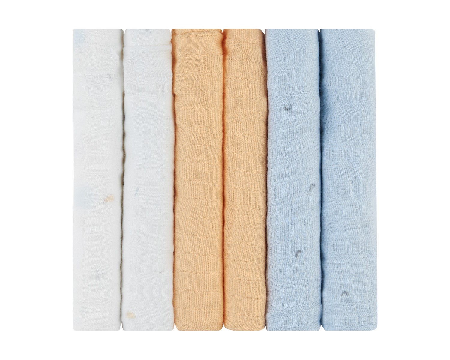 Комплект 6 бр муселинови кърпички 30х30 см Stripy Friends