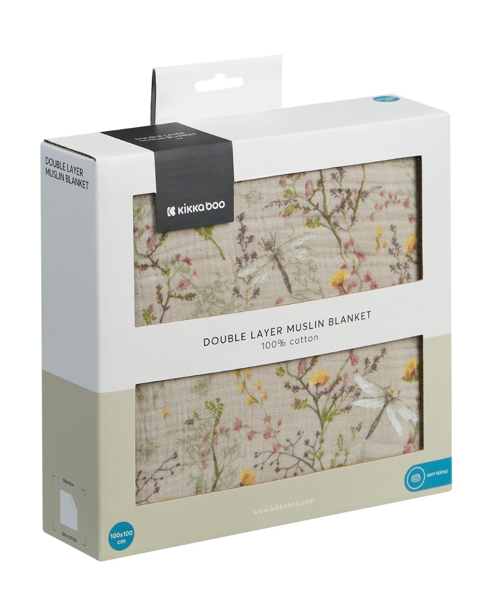 Oдеяло от муселин двупластово 100х100 см Secret Garden Beige