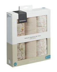 Комплект 3 бр муселинови пелени 100х100 см Secret Garden Beige - Image 2