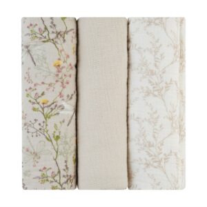 Комплект 3 бр муселинови пелени 100х100 см Secret Garden Beige
