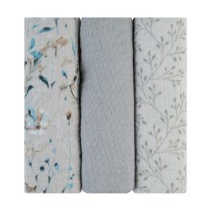 Комплект 3 бр муселинови пелени 75х75 см Dreamy Fields Grey