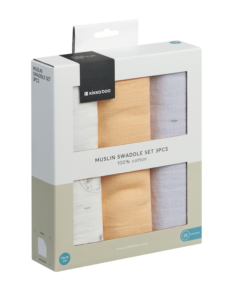 Комплект 3 бр муселинови пелени 75х75 см Hedge-hugs - Image 2
