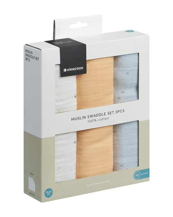 Комплект 3 бр муселинови пелени 75х75 см Stripy Friends - Image 2