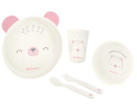 Сет за хранене пластмаса Bear with me Pink