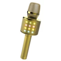 Детски парти микрофон с LED светлини - златист - Image 2