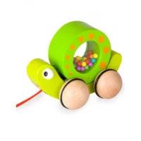 Дървена играчка Охлювче за дърпане