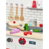 Детска дървена кухня за игра с аксесоари - Image 6