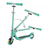 Детска сгъваема тротинетка с две светещи колела Globber Flow Foldable Junior Lights - ментова - Image 5
