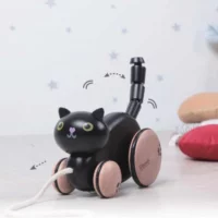 Детско коте - играчка за дърпане, черно - Image 2