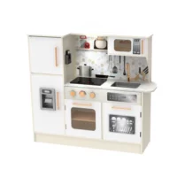 Голяма дървена кухня за игра, бяла