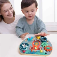 Интерактивна дървена детска играчка - Космическа ракета - Image 5
