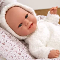 Кукла-бебе Беатрис с бял пухкав тоалет и одеяло, реално тегло - 35 см - Image 3