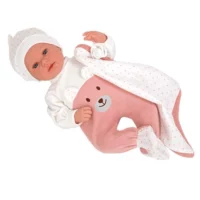 Смееща се кукла-бебе Миси с розова пелена - 45 см - Image 5