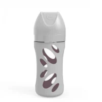 Стъклено шише за бебета против колики Twistshake 260 мл. Сиво - Image 3