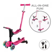 Тротинетка 4 в 1 GLOBBER GO UP SPORTY LIGHTS 360° - розова - Image 5