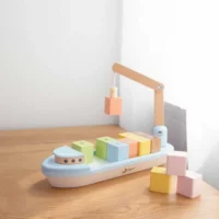 Забавна детска игра за сръчност с дървени блокчета - Корабче - Image 5