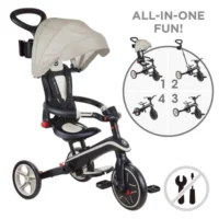 Детска триколка 4 в 1 GLOBBER EXPLORER TRIKE FOLDABLE, сгъваема, бежов цвят - Image 9