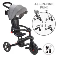 Детска триколка 4 в 1 GLOBBER EXPLORER TRIKE FOLDABLE, сгъваема, сиво-черен цвят - Image 6