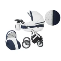 Количка Baby Merc 2 в 1 модел Style бяла с тъмно синьо