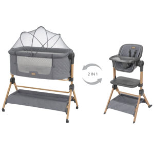 2в1 Мини кошара + Стол за хранене Sleat Me Grey,KikkaBoo