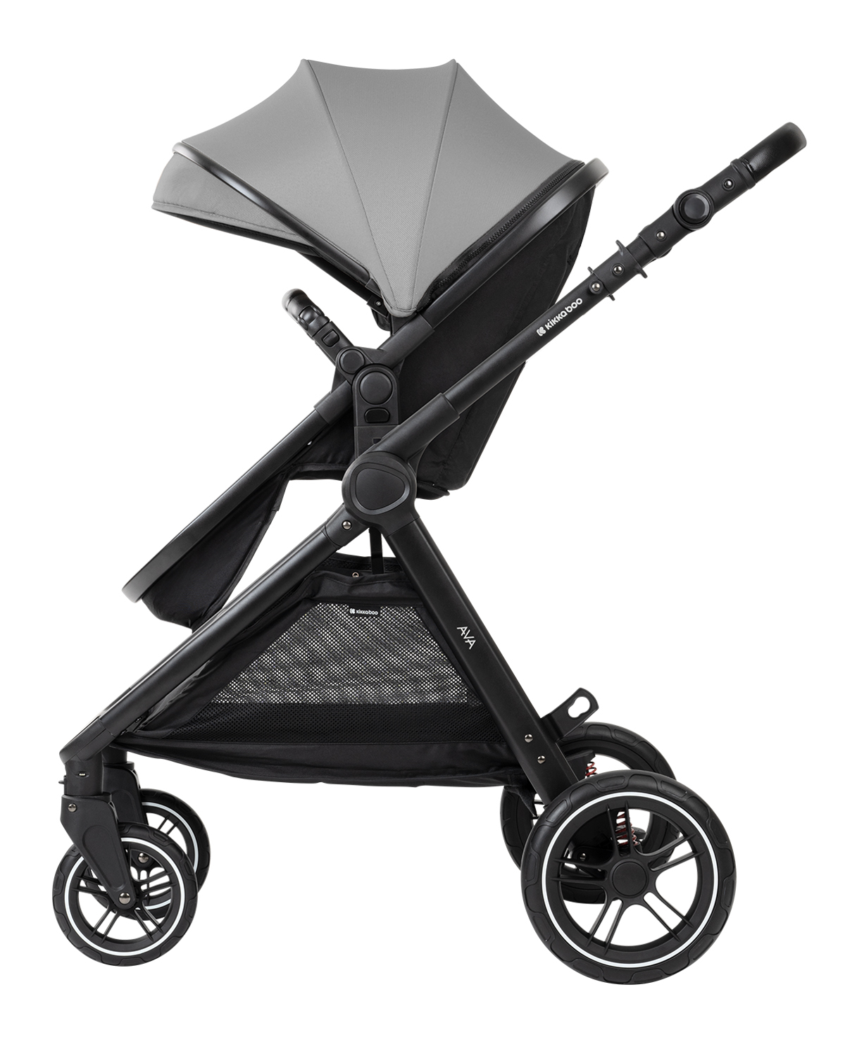 Комбинирана количка KikkaBoo Ava 3в1 с кош за новородено, Grey - Image 4